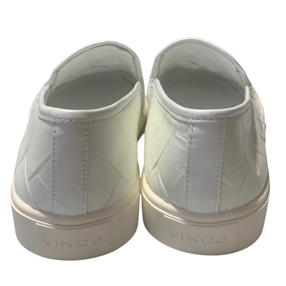 VINCE. Solid White Leather Basket Weave Blair Slip-On Women's Sneakers Size 6.5M - Picture 6 of 9